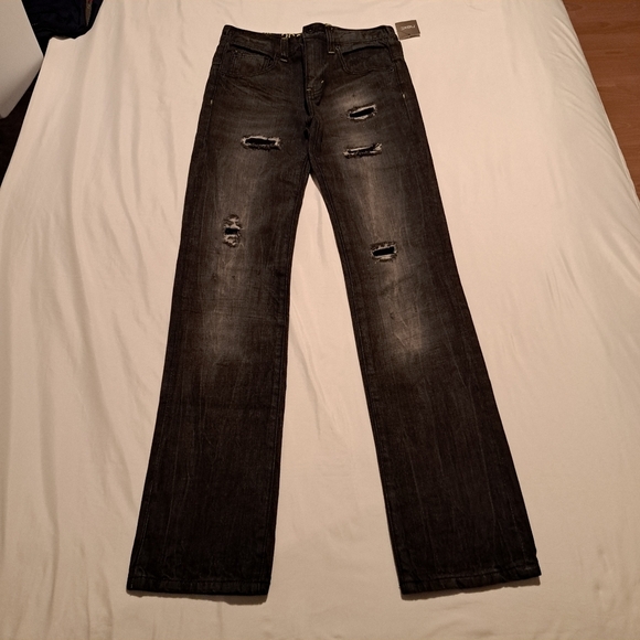 Next boys black distressed 13 years jeans, adjustable waist New - Picture 3 of 8